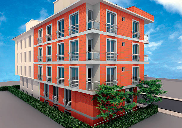 istock 3D render of the building exterior 611078930