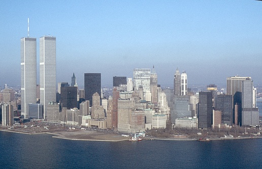 Manhatten, N.Y.C., NYS, USA, 1984. The Manhattan skyline from the West. 