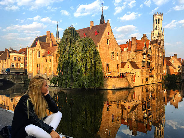 Rozenhoedkaai, Bruges in Belgium 
