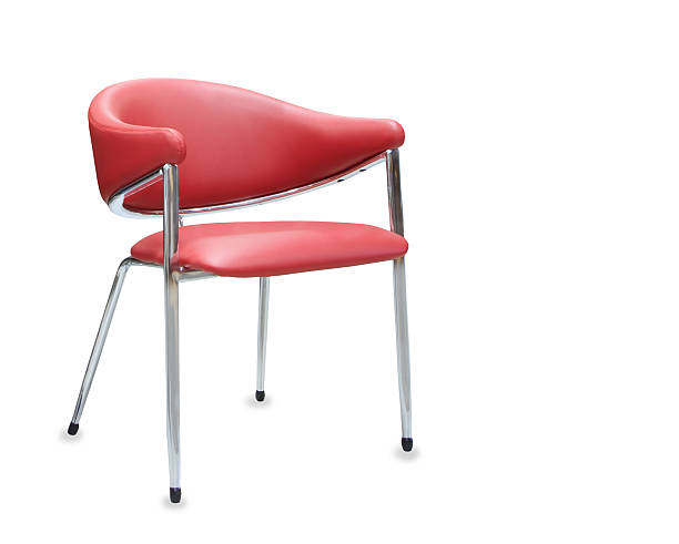 istock Modern office chair from red leather. Isolated 611081840