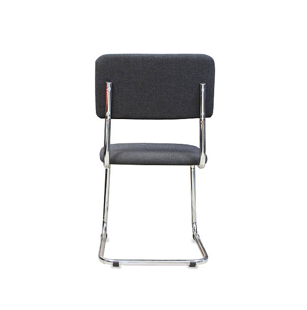 istock back view of modern office chair from gray cloth. Isolated 611083154