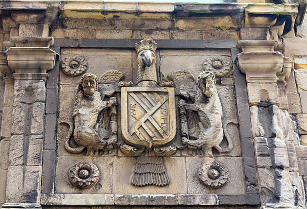 istock Blazon Coat of arms in stone 611083286