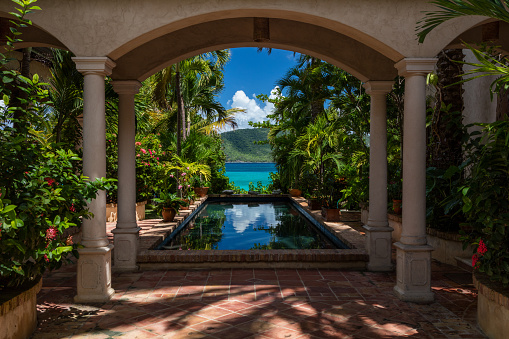 beautiful view from a villa on the beach in St John, United States Virgin Islands