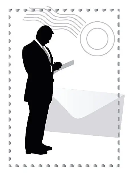 Vector illustration of Paper Mail Business Signature
