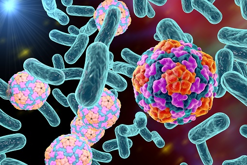Ilustración de bacterias y virus photo