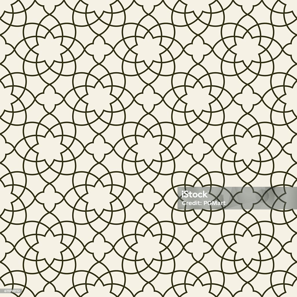 Gorgeous Seamless Arabic Pattern Design. Monochrome Wallpaper or Background. Pattern stock vector