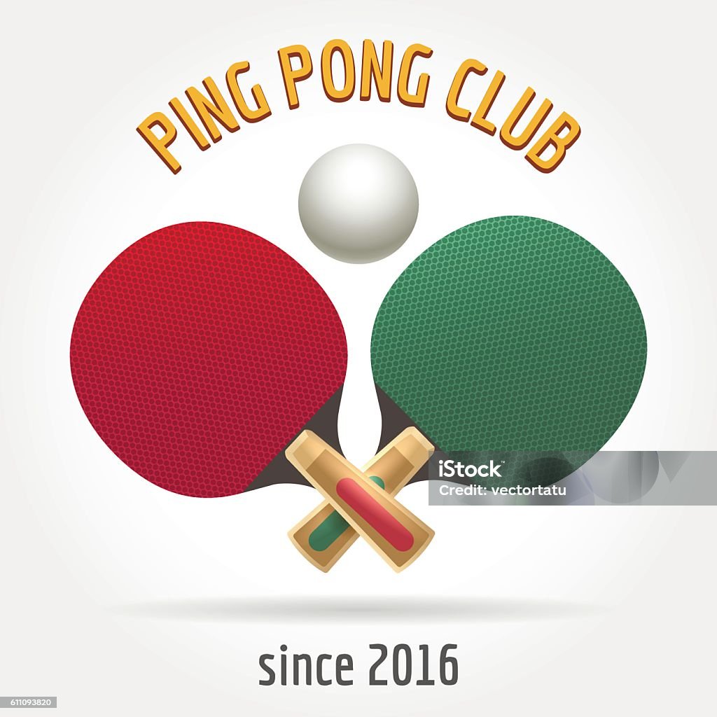 Logotipo retro de tenis de mesa - arte vectorial de Tenis de mesa libre de derechos