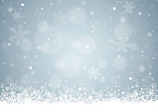 Christmas background Silver Christmas background with snowflakes and patches of light snowing illustrations stock illustrations