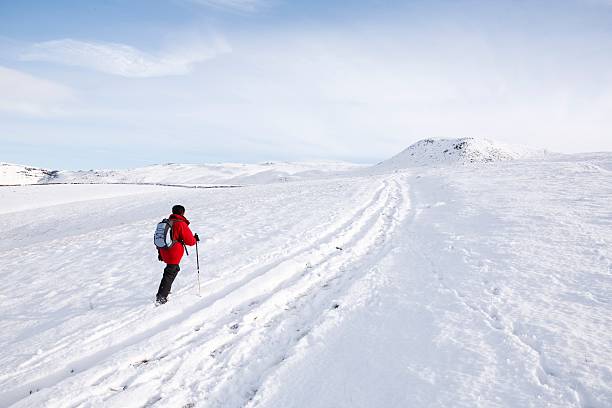 istock Woman hiking in snow 611096874