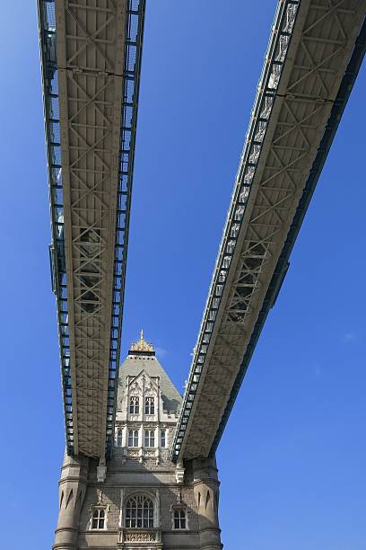 istock Tower Bridge, London, looking up at high level walkways 611097136