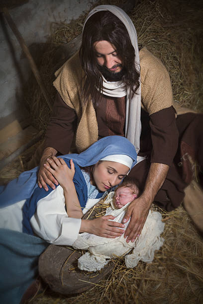 istock Holy Jesus in nativity scene 611097288