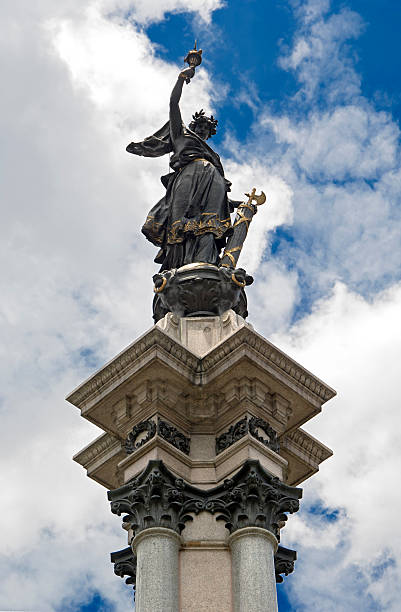 Liberty Statue in Budapest, Hungary. The Liberty Statue or Freedom Statue is a monument on the Gellert Hill in Budapest, Hungary. It commemorates those who sacrificed their lives for the independence, freedom, and prosperity of Hungary.