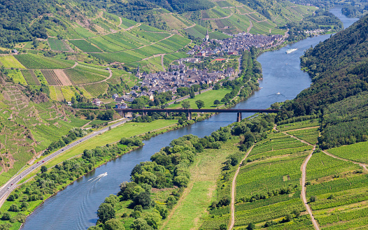 Moselle valley overlooking Ediger-Eller and the Mosel
