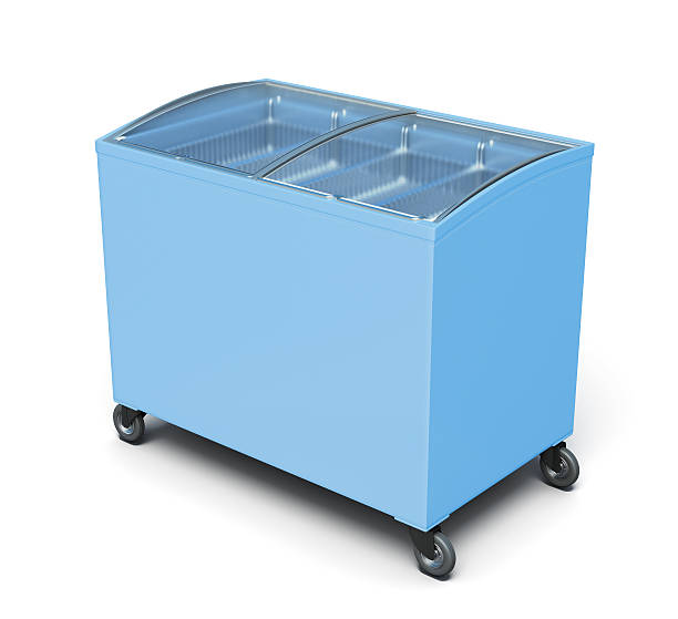 istock Freezer chest isolated on white background. 3d rendering 611099922