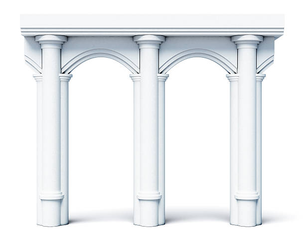 éléments architecturaux, colonnes, arcs, isolés sur dos blanc - macro column marble luxury photos et images de collection