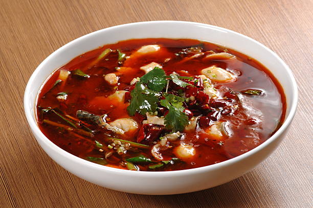 Boiled Sliced Fish in Hot Chili Oil (Shui Zhu Yu 水煮鱼),  a typical Szechuan cuisine in China.