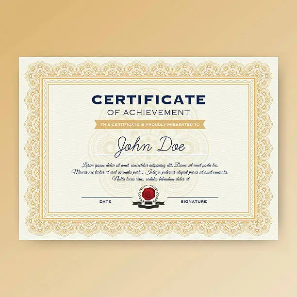 Vector illustration of Elegant certificate of achievement with ornaments