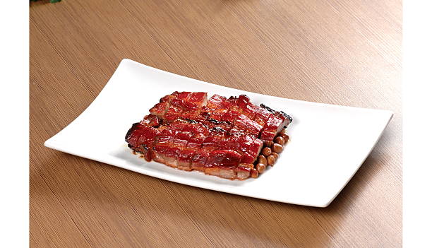 BBQ Pork with Honey Sauce (Honey Fork Burning) stock photo