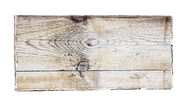 istock Old wooden board with cracked paint surface 611104948