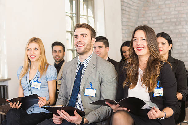 istock Business people at a conference 611108830