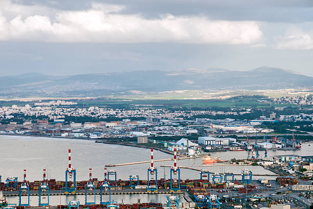 istock Port area in Haifa. 611109476