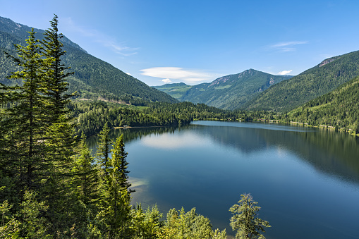 Three Valley Lake near Revelstoke British Columbia Canada on a summer day