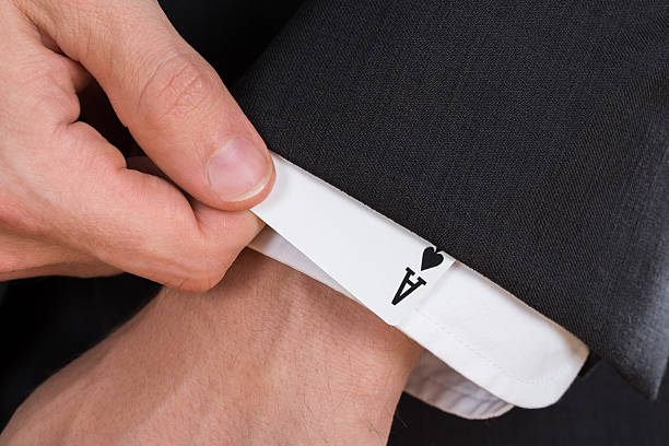 Conceptual Image of an Ace up a Businessman's Sleeve