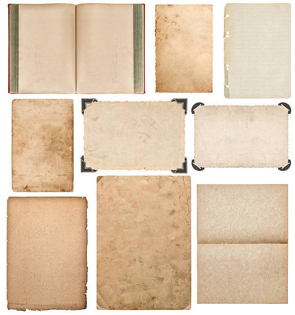 istock Paper sheet, book,  photo frame with corner Set scrapbook 611173726