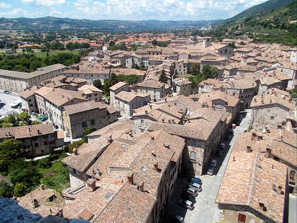 istock gubbio - panorama on town 611176670