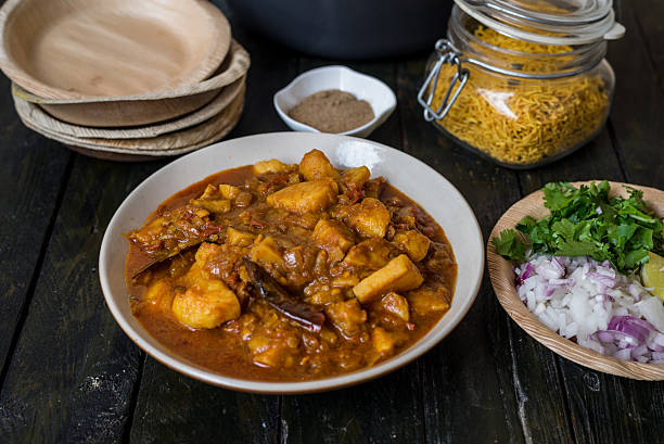 istock Special curry beef in indian style or dahi bara aloo 611178132