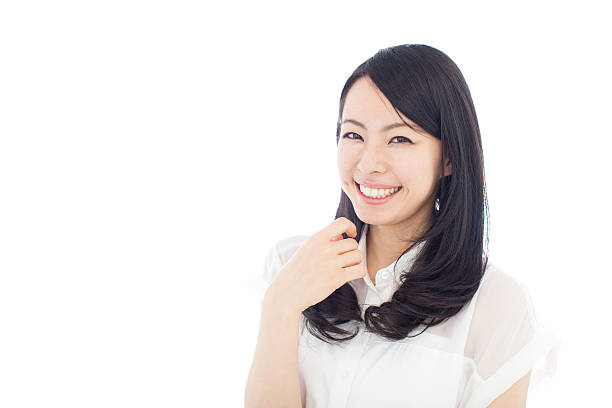 istock Japanese woman in white background 611180522