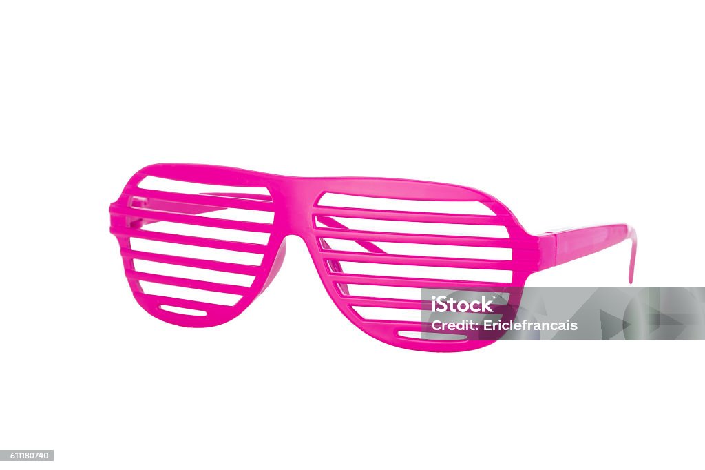 Pink 80s Slot Glasses On White Background 34 Stock Photo - Image Now - iStock