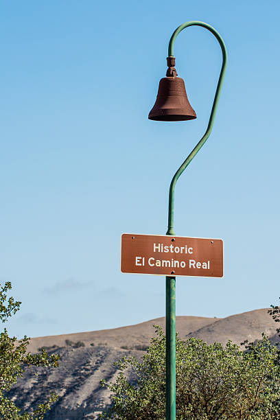 One of the hundres of bells from the Mission Bell Marker system on the El Camino Real.  These bells were orignaolly placed along the historic California Mission Trail that connects California missions.  Today these bells are placed between one and two miles apart on the historic El Camino Real from Orange County to Sonoma.