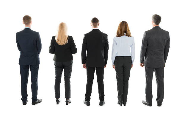 istock Business People Standing Against White Background 611183642