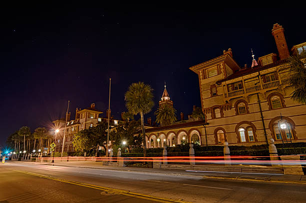 st augustine city street scenes atnight st augustine city street scenes atnight constitucion photos stock pictures, royalty-free photos & images