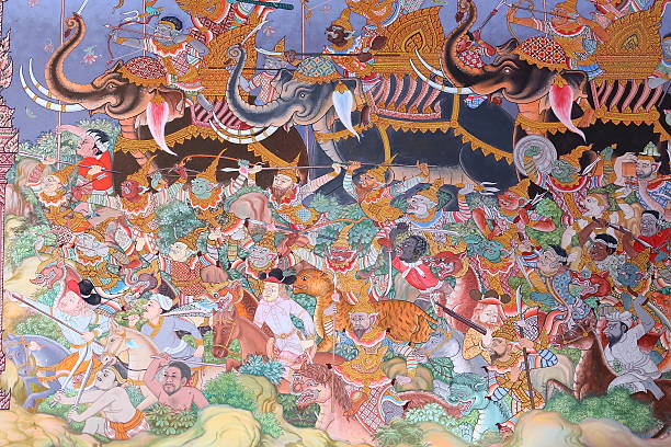istock masterpiece of traditional Thai style painting 611192074