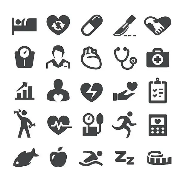 Vector illustration of Cardiology Medicine Icons - Smart Series