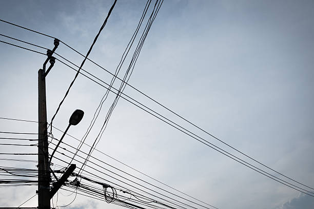 istock Silhouette of high voltage. 611193766