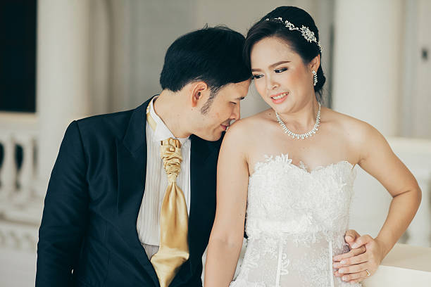 istock Bride and groom on their wedding day 611194188