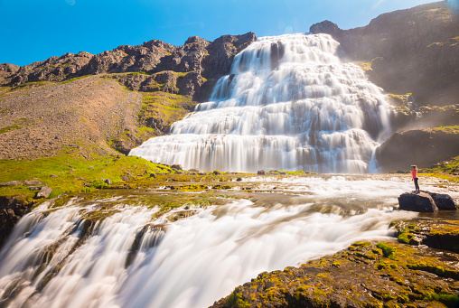 Dynjandi Waterfall in Westfjords, Iceland