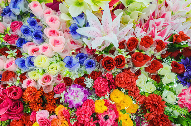 istock beautyful Colorful mixed bouquet with various spring flowers 611198590