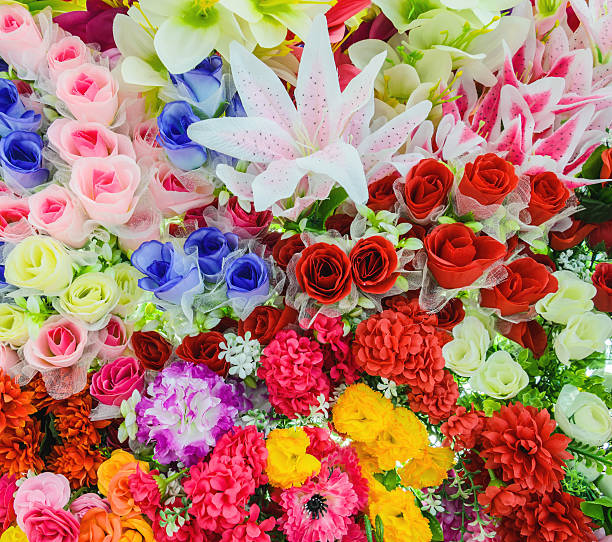 istock beautyful Colorful mixed bouquet with various spring flowers 611198692