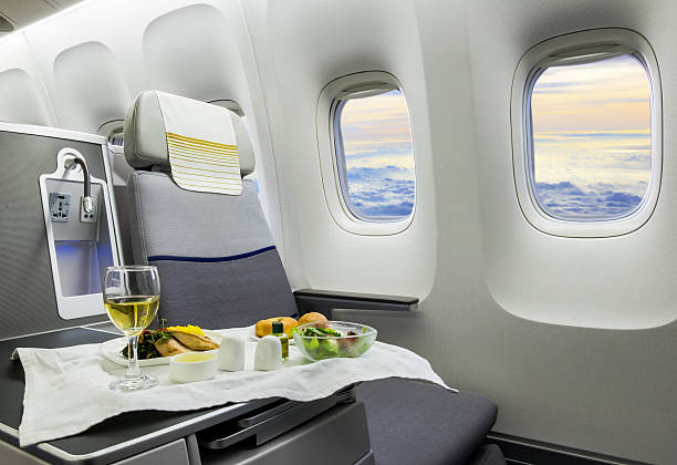 istock Airplane cabin business class 611200018