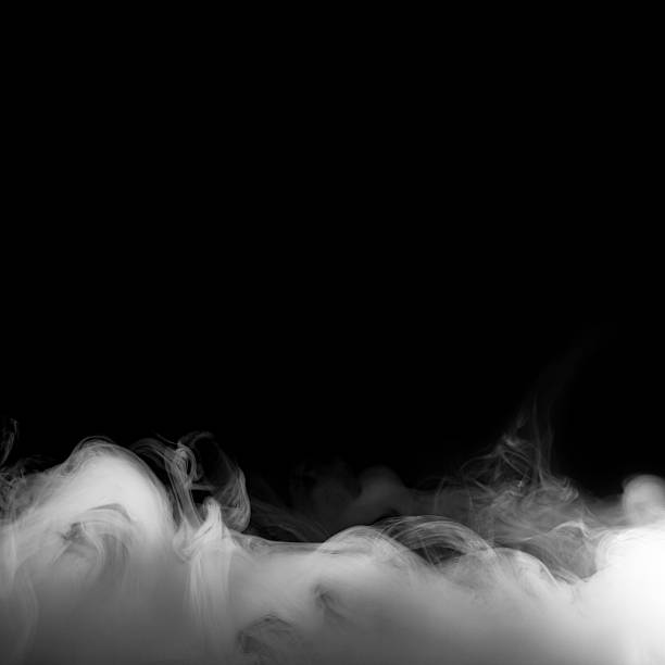 istock Abstract fog or smoke move on black color background 611200088