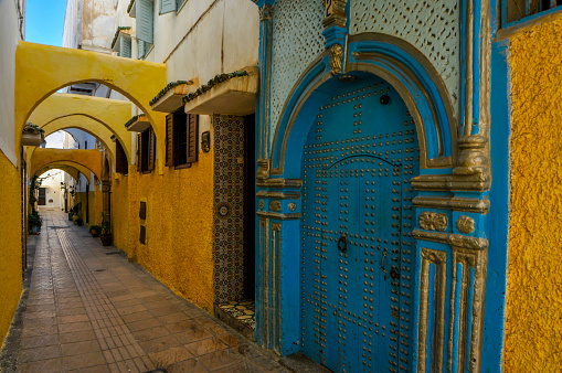 Blue door in Rabat - Morocco.