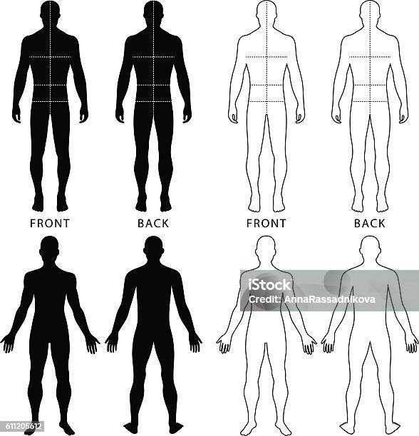 Fashion Mans Figure Stock Illustration - Download Image Now - Back, Front View, Rear View