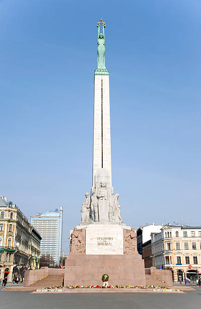 istock Riga. Well-known monument  of Freedom. 611205674