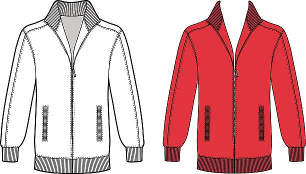 Vector illustration of Long sleeve jacket