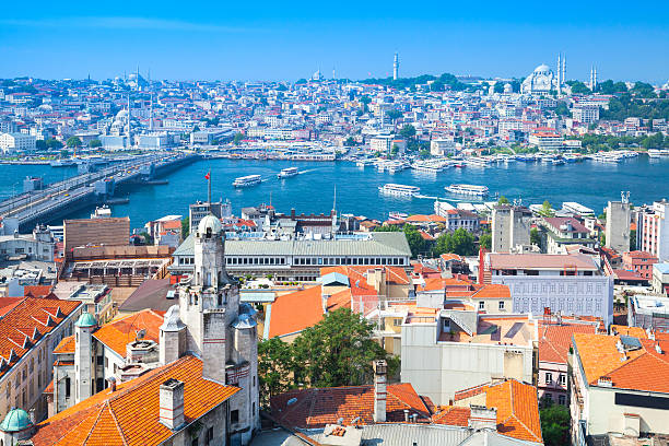 istock Istanbul, Turkey. Summer cityscape with bridge 611208004