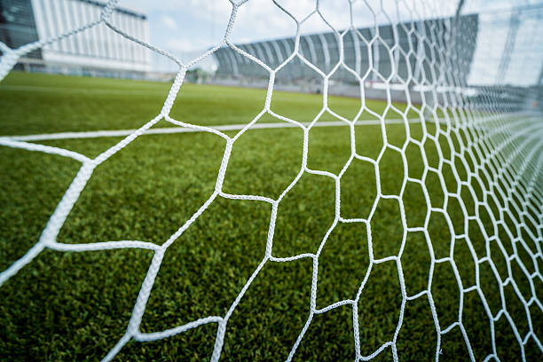 istock Soccer football net background 611210910